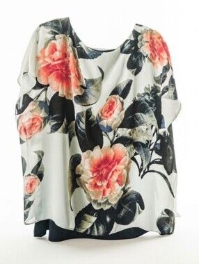 Coral Chiffon Overlay Blouse